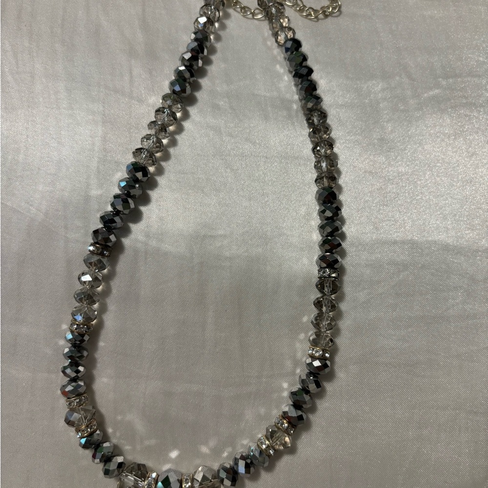 Elegant Silver Crystal Necklace
